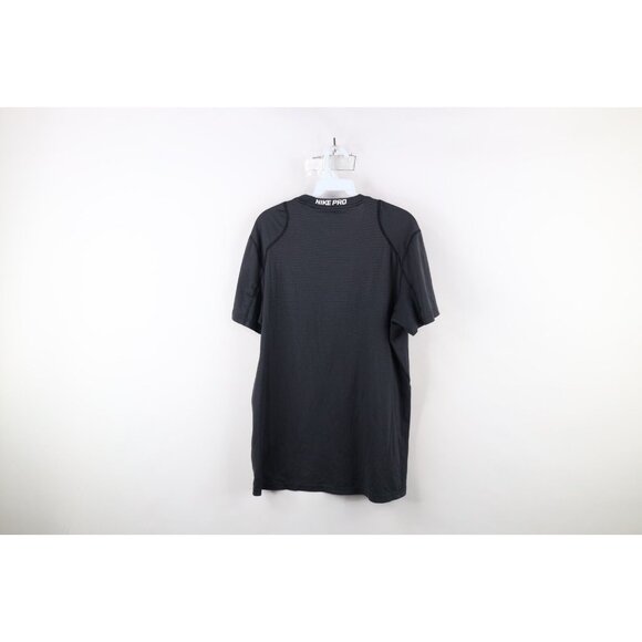 Nike Pro Mens Medium Fitted Striped Knit Running Jogging Gym Training T-Shirt - Picture 12 of 14